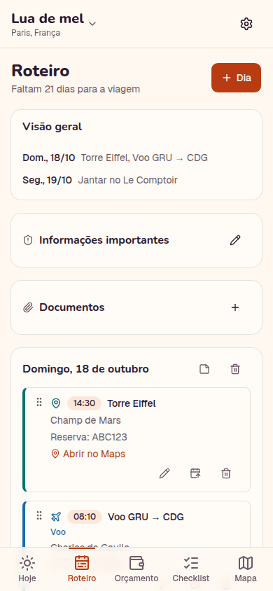 O Partiuu aberto no roteiro de uma viagem a Paris